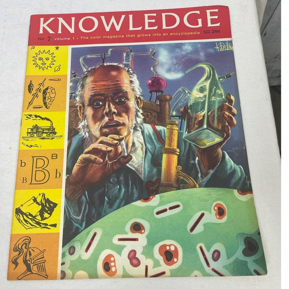 Vintage 1963 Knowledge No 7 Vol 1 Bacteria Water Transport Paperback Magazine